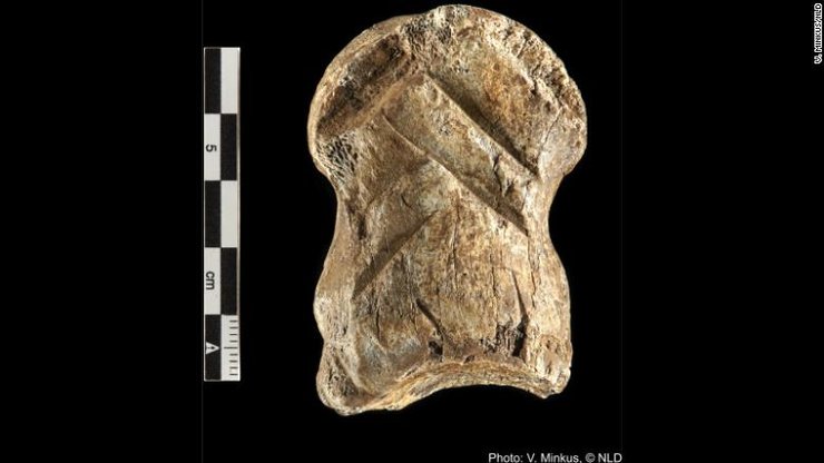 кость оленя, древнейшее произведение искусства в мире, неандертальцы, пещера единорога