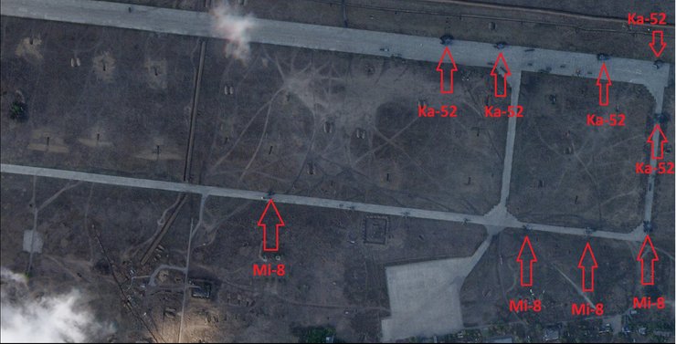 знищені гелікоптери, уражений аеродром, удар по аеродрому, обстріл аеродрома