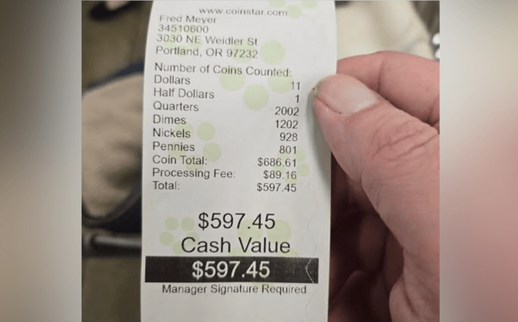 Чек Coinstar, подтверждающий результат подсчета монет, которые американец копил 10 лет