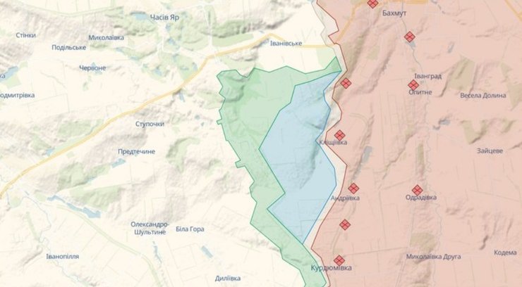 Ситуация вблизи Андреевки по состоянию на 25 июля