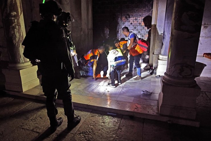 Израильские силовики, мечеть Аль-Акса, иерусалим