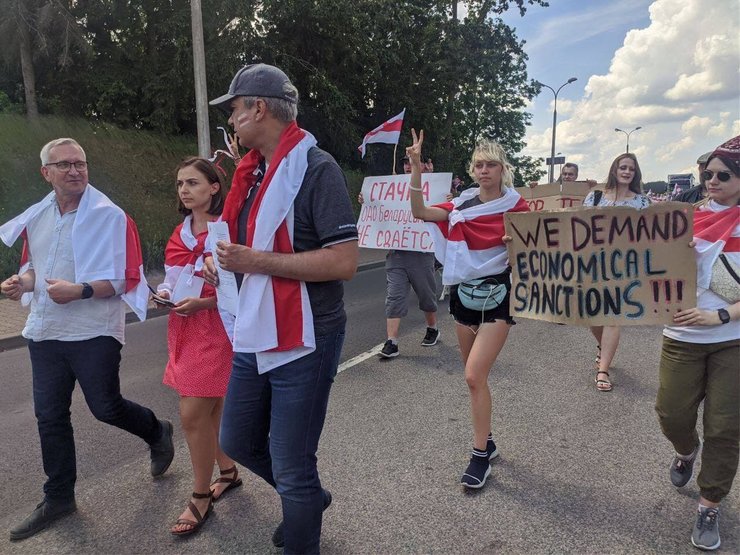 польша, беларусь, акция протеста, павел лаутшко