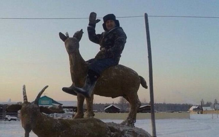 Скульптура, навоз, Новый год, Россия, РФ, Якутия