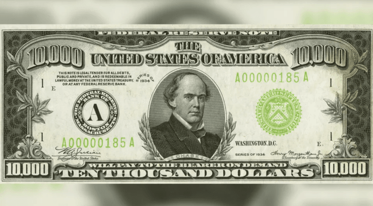 банкнота, США, американский аукцион, 10 тысяч долларов, Великая депрессия