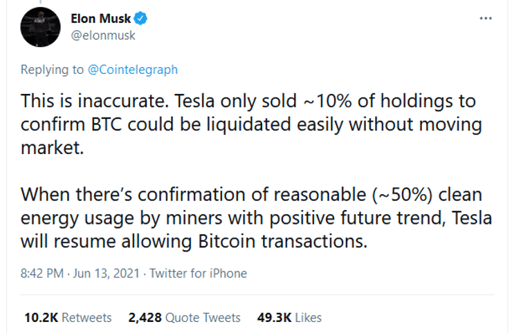 тесла за криптовалюту