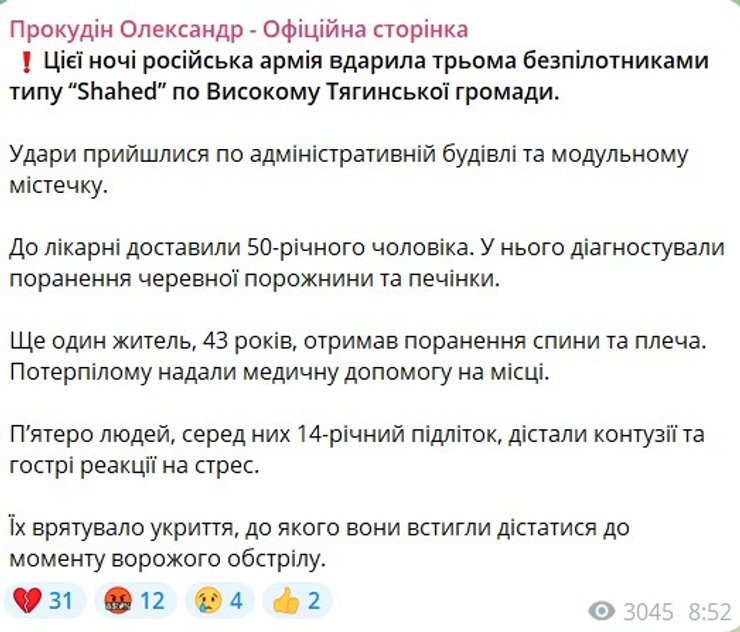 шахэды, Херсонщина, 5 января, ПВО, Прокудин