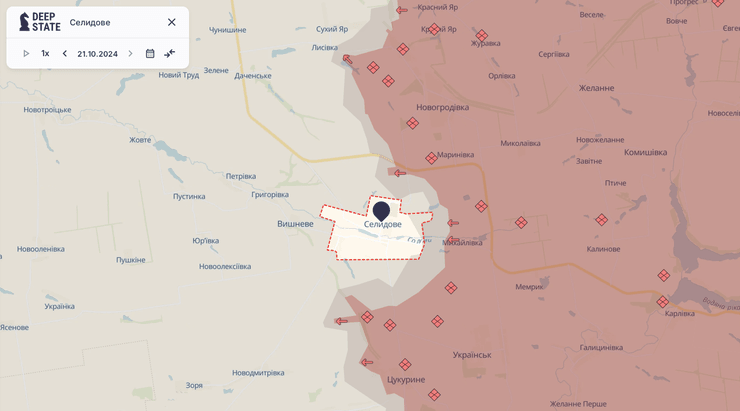 Карта DeepState: Селидово