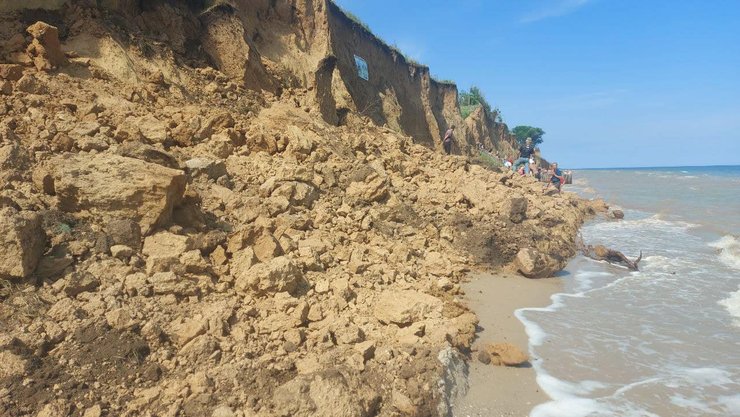 оползень, одесская область, лебедевка, пляж