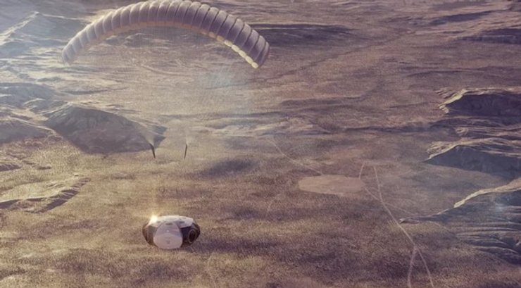 Капсула Explorer, приземление, парашют, Земля