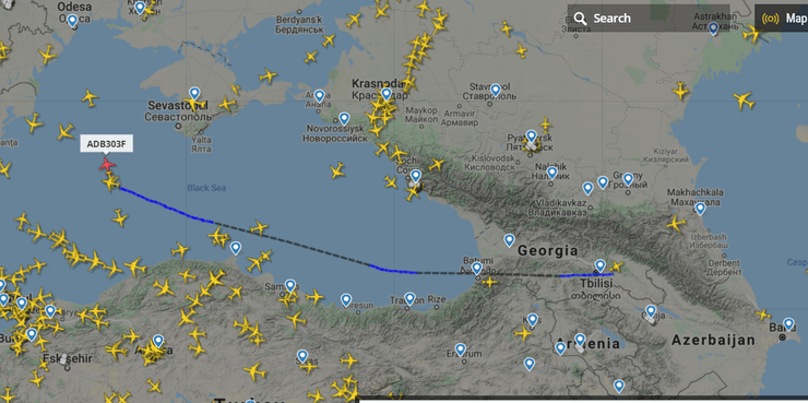 маршрут полета ан-22