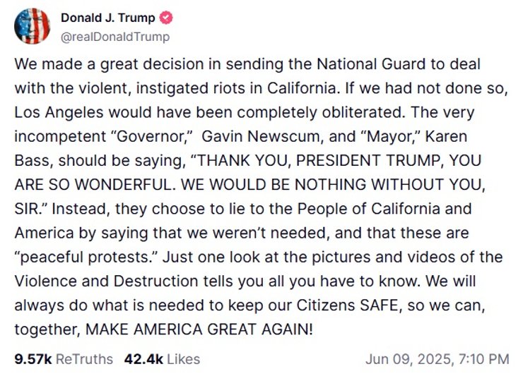 трамп протести каліфорнія, пост трампа, протести в Лос-Анджелесі, протести в Каліфорнії, вуличні протести, протести проти депортації мігрантів, заворушення в Каліфорнії