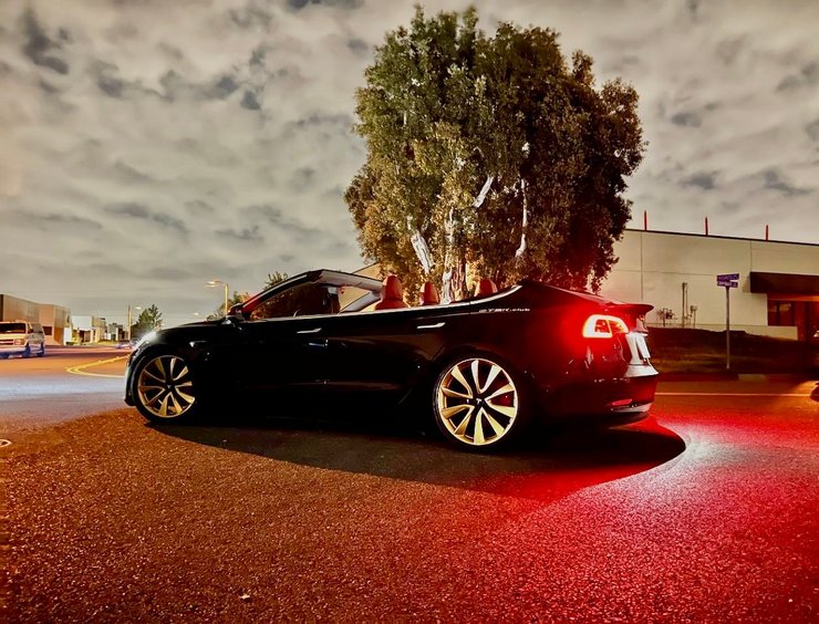 кабріолет тесла модел 3, Tesla model 3 cabrio, Tesla model 3, тюнінг Tesla, електромобіль Tesla