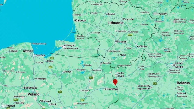 Місце падіння дрона в Польщі