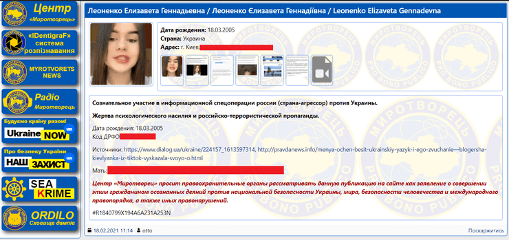 миротворец, лиза леоненко, тикток, tiktok
