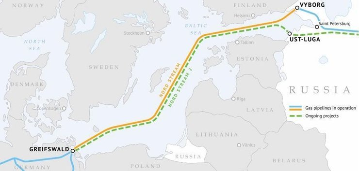 схема газопроводов северный поток