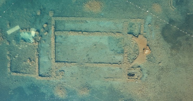 руины, базилика, вода, фото