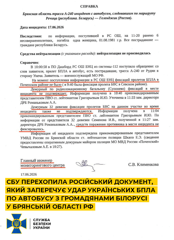 Інформаційна довідка моніторингового центру державної установи Брянської області