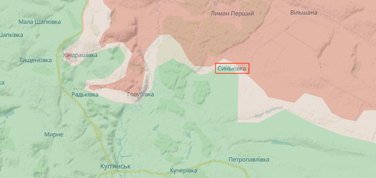 Село Синьковка на карте боевых действий