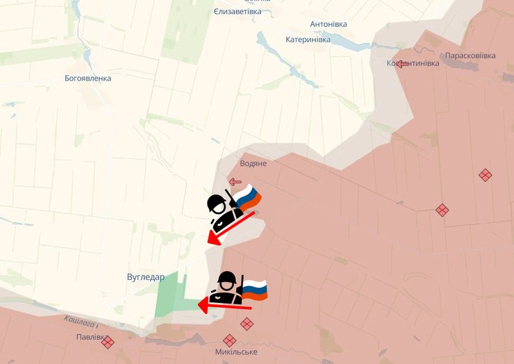 Россияне завляют о перерезании трассы 0524 со стороны Константиновки. Карта DeepState