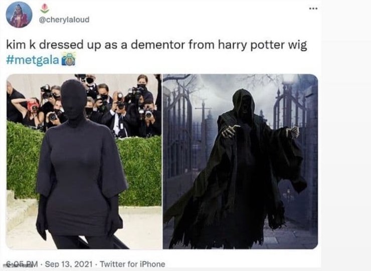 ким кардашьян, Met Gala 2021, мем