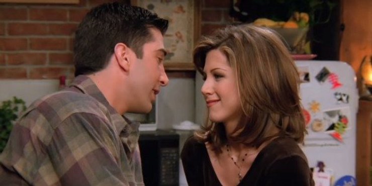 Дженнифер Энистон и Дэвида Швиммер в сериале "Друзья"