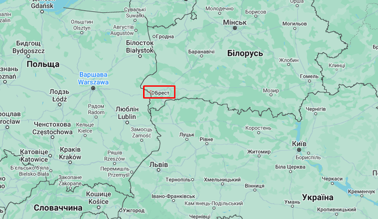 Місто Брест, брест, карта, брест карта