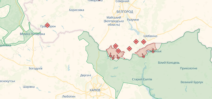 Карта боевых действий на севере