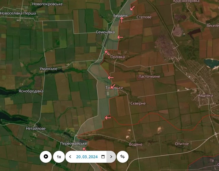 Ситуация под Авдеевкой, бои на востоке, 20 марта, карта, фронт