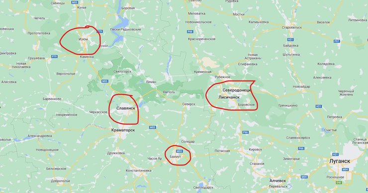 Сєвєродонецьк і Бахмут залишаються важливими цілями для військ РФ і основні свої зусилля ворог зосередив на захопленні цих міст. Бої за Сєвєродонецьк тривають