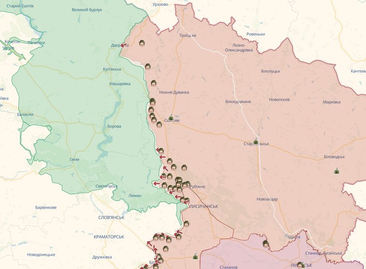 карта бойових дій, Україна