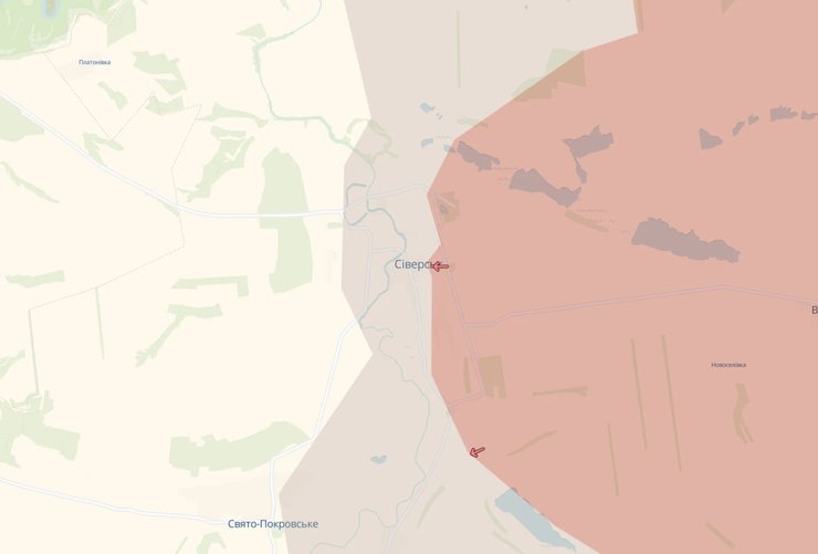 Ситуация в Северске по данным DeepState