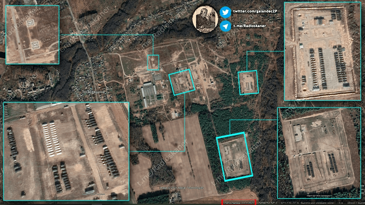 спутниковый снимок, скриншот карты, войска рф, армия рф, россия стягивает войска, перемещение войск рф, российские войска у границы, армия рф у границы, переброска техники к границе с украиной