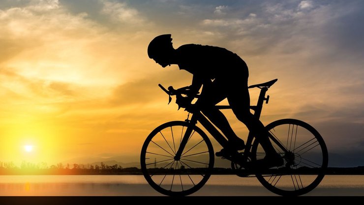 человек, велосипед, небо, фото