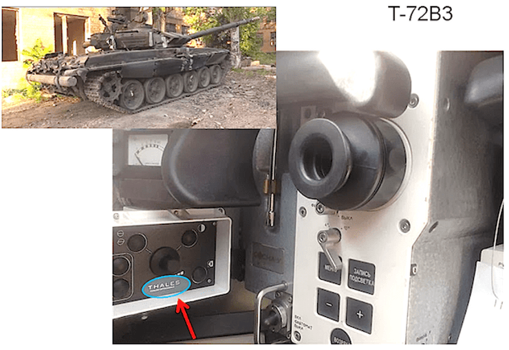 система на захваченном танке, оружие из ес, вооружение рф, Танк Т-72, система Thales
