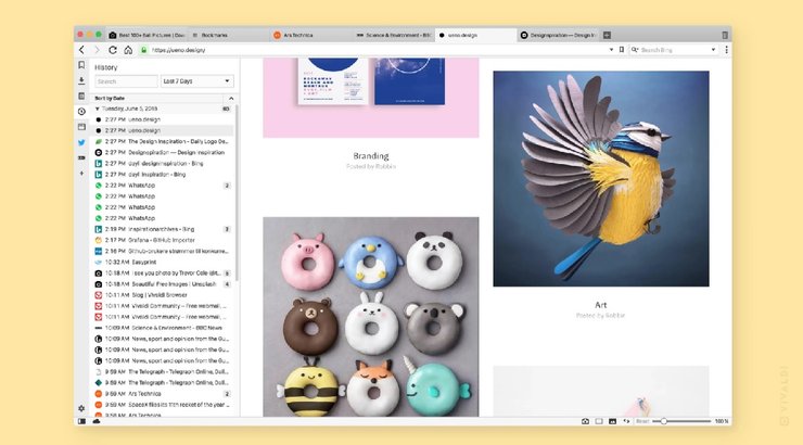 Панель История в браузере Vivaldi. (Фото: Vivaldi Technologies)