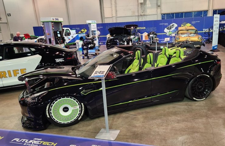 кабриолет Tesla Model 3, тюнинг Tesla Model 3, кабриолет Tesla, электромобиль Tesla, электромобиль Tesla