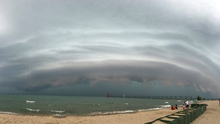 деречо, небо, облака, берег, изображение