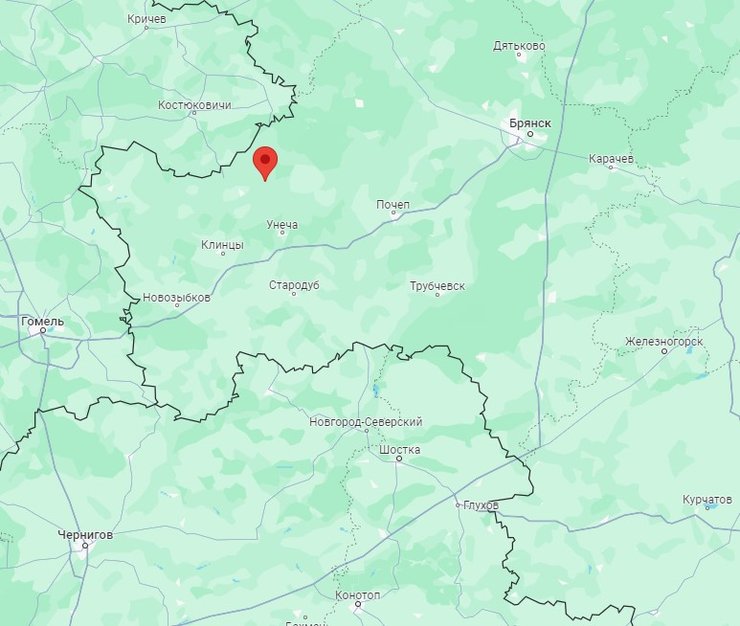 Теплий, Брянська область, РФ, карта