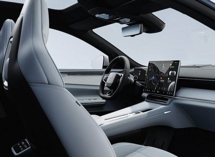 Салон Polestar 4, новый Polestar, кроссовер Polestar, электромобиль Polestar