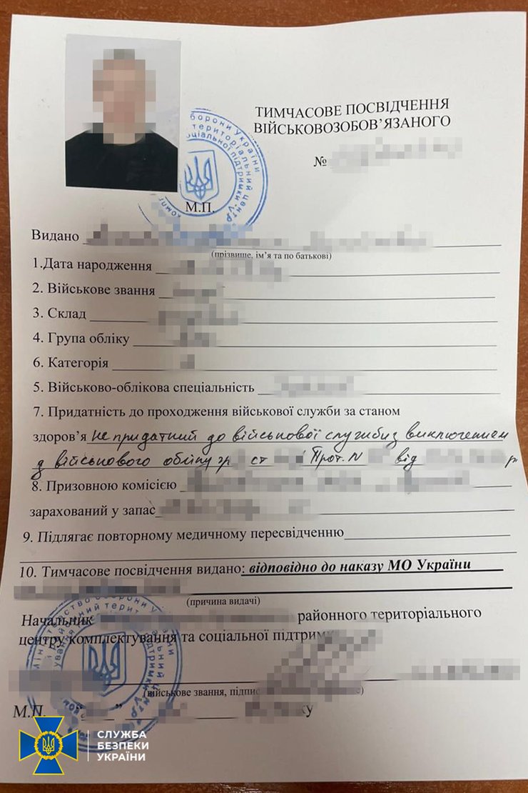 Временное удостоверение военнообязанного