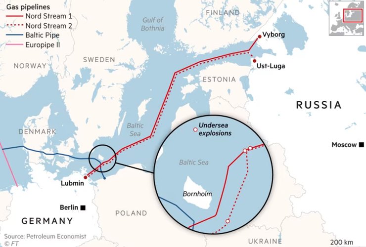 карта Північний потік