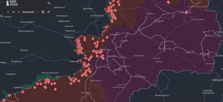 Карта боев в Донецкой области