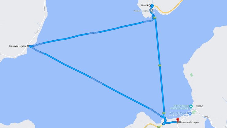 паром на водороде, MF Hydra, маршрут