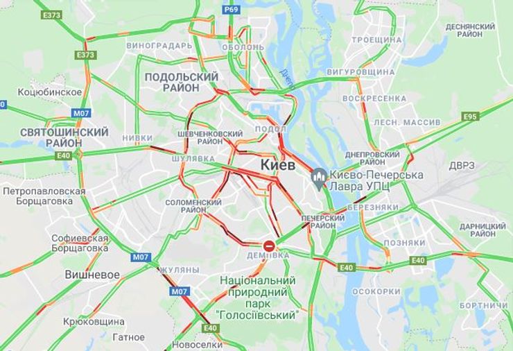 пробки, пробки в Киеве, движение в Киеве
