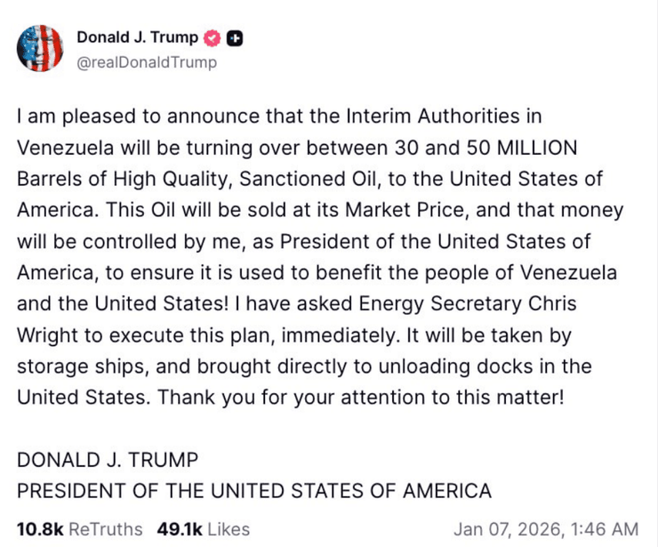 Венесуела передасть США нафту
