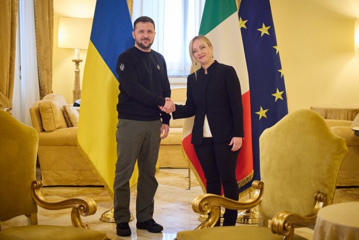 Владимир Зеленский, Зеленский в Риме, зеленский в Италии, джорджа мелони