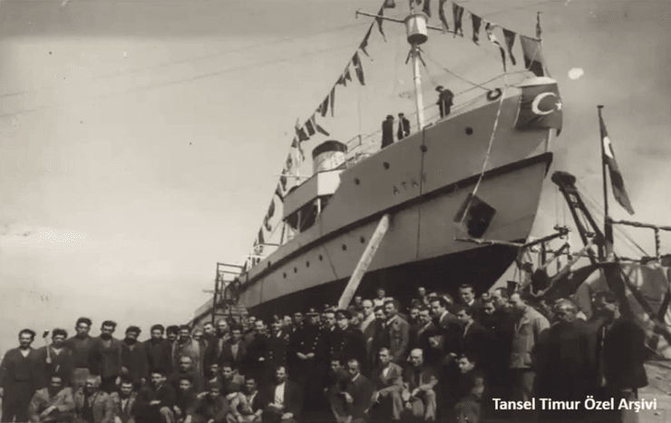 Малый миноносец Atak, турецкий миноносец, военное ретро фото,