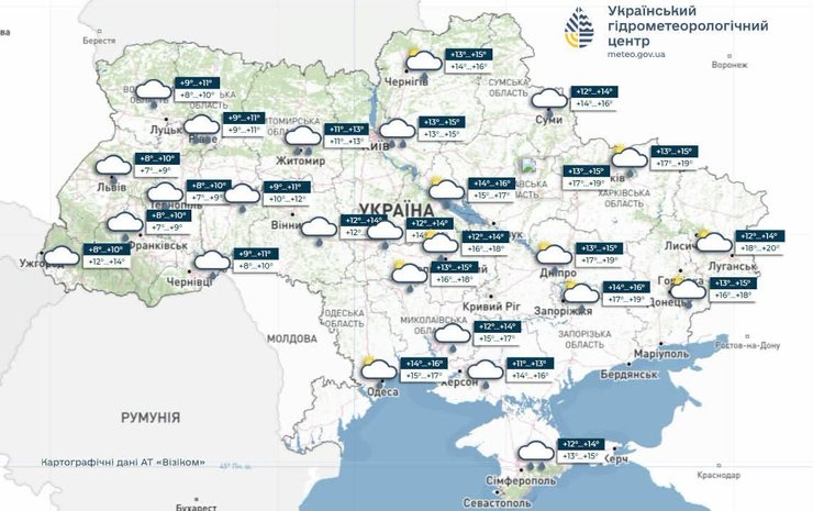 Прогноз погоди в Україні на 19 жовтня