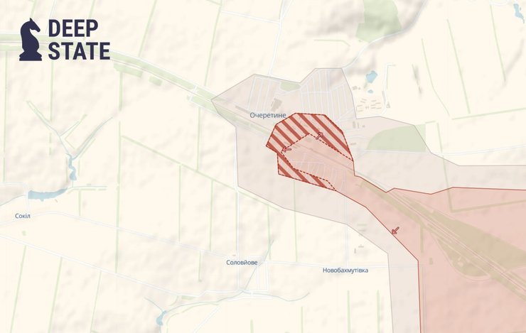 Ситуация в Очеретино, карта