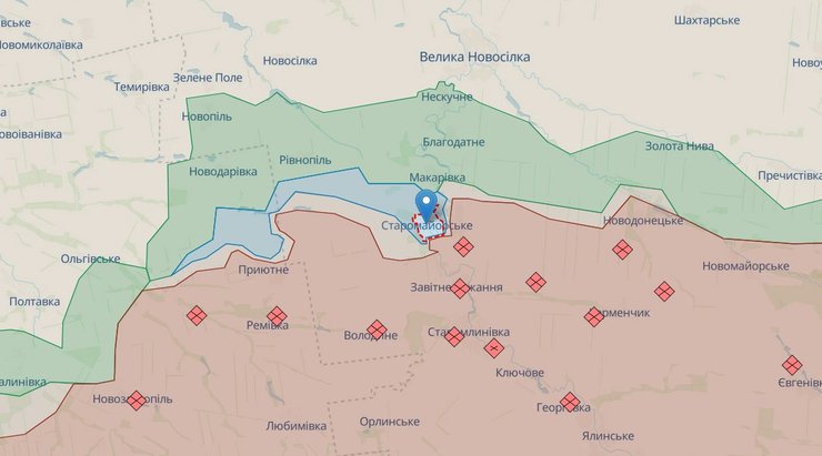 Старомайорськ на карті